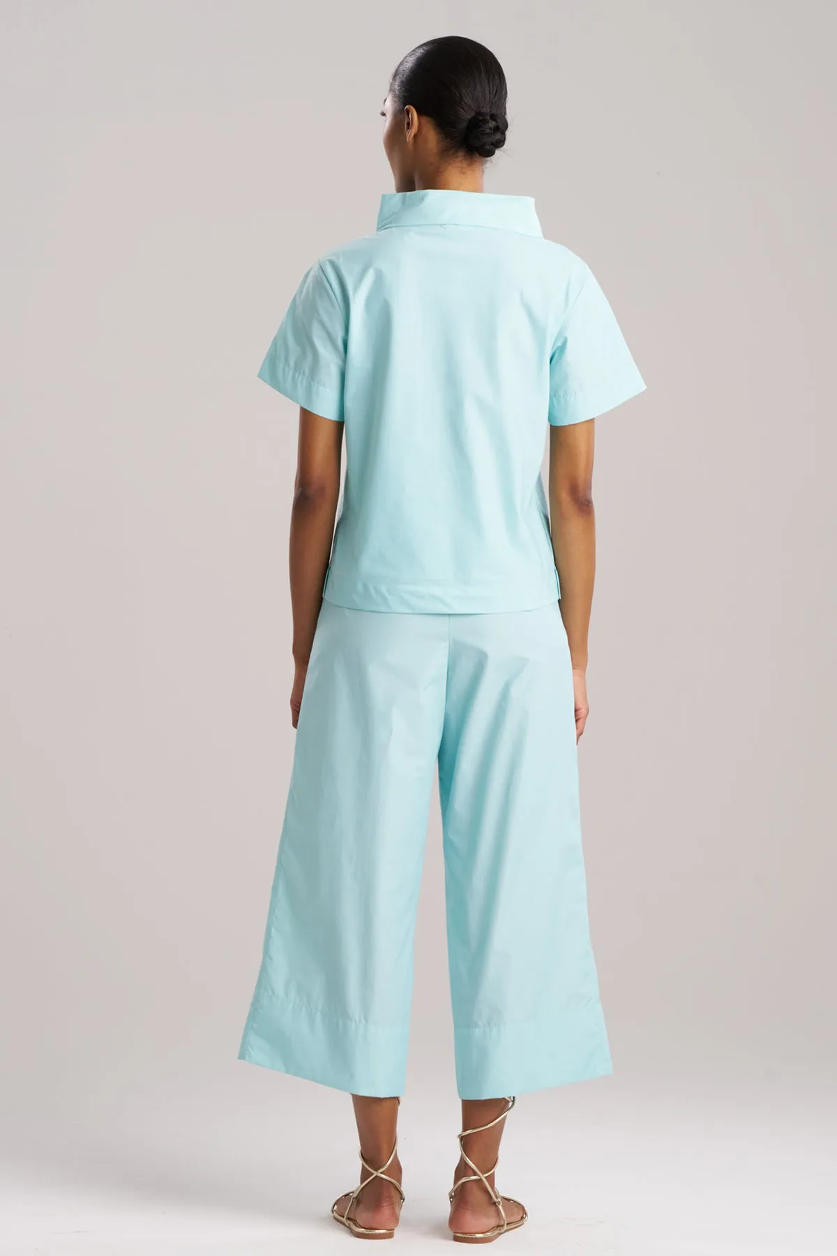 Techno Poplin Short Sleeve Funnel Neck Top sold by Natori product image thumbnail 3