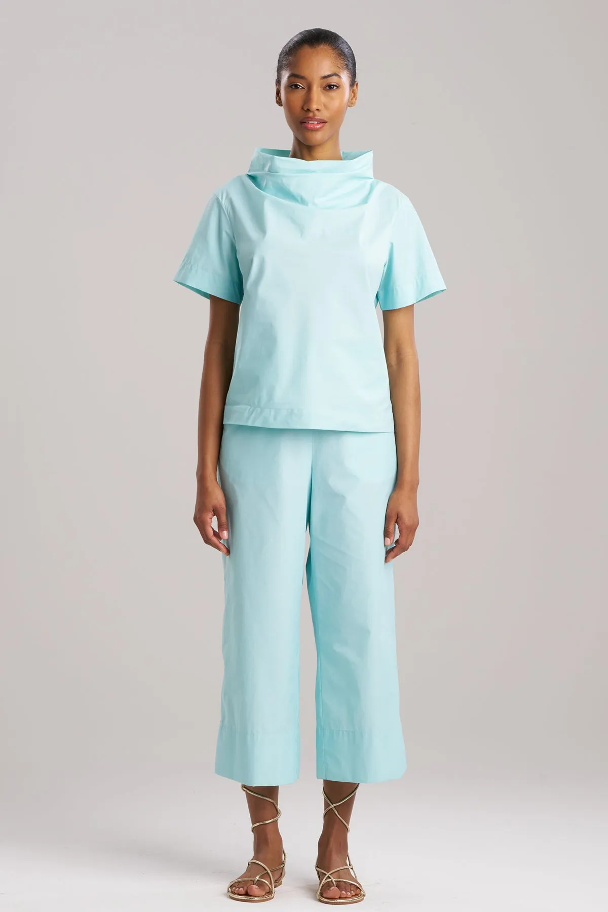 Techno Poplin Short Sleeve Funnel Neck Top sold by Natori product image thumbnail 2