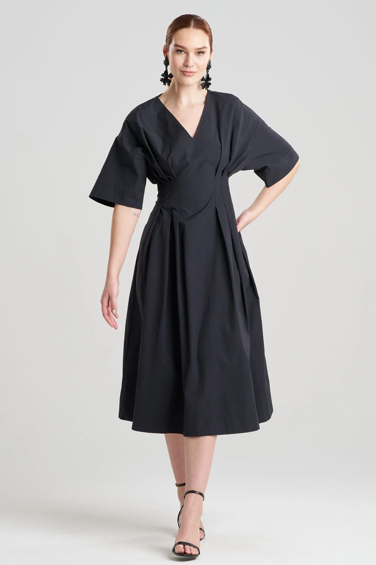 Tech Cotton Taffeta V-Neck Dress sold by Natori