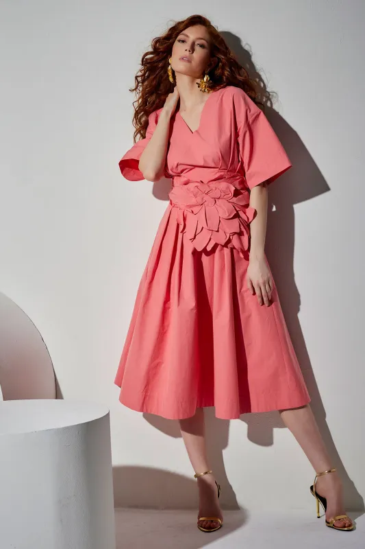 Tech Cotton Taffeta V-Neck Dress sold by Natori