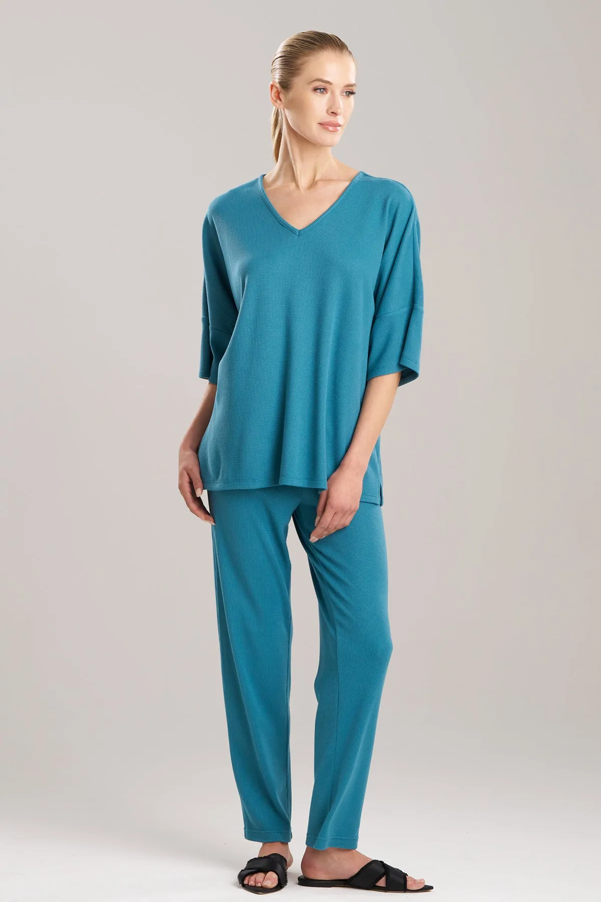 Tranquility Waffle V-Neck Top sold by Natori