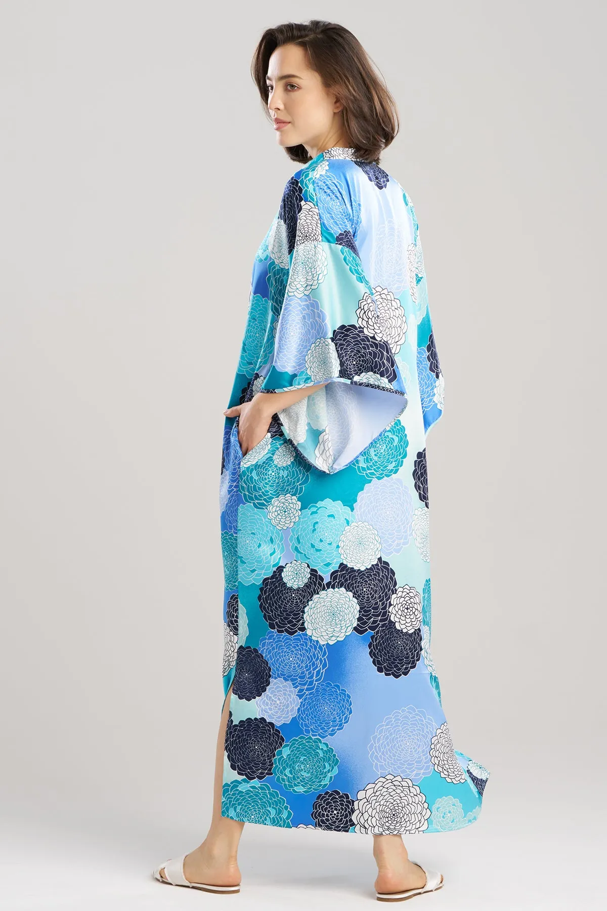 Botanic Melody Satin Mandarin Caftan sold by Natori product image thumbnail 2