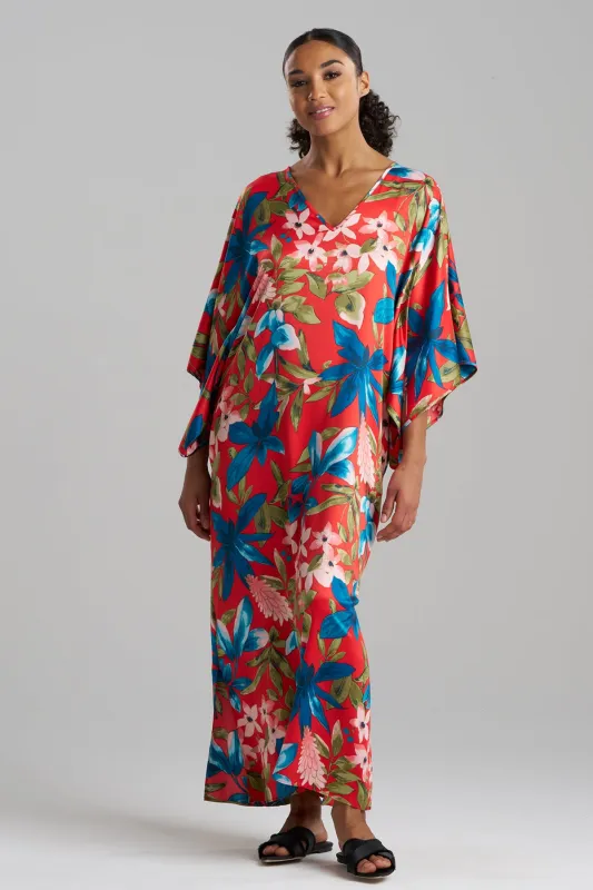 Tropical Breeze Satin Caftan sold by Natori