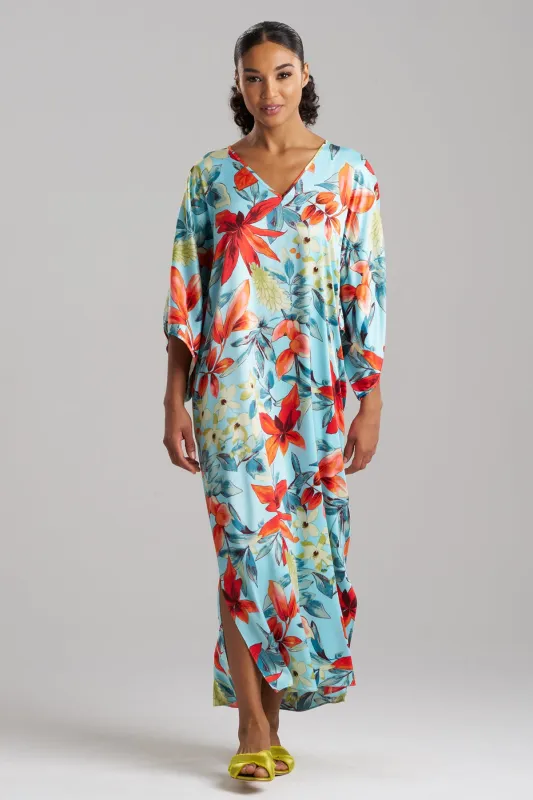 Tropical Breeze Satin Caftan sold by Natori