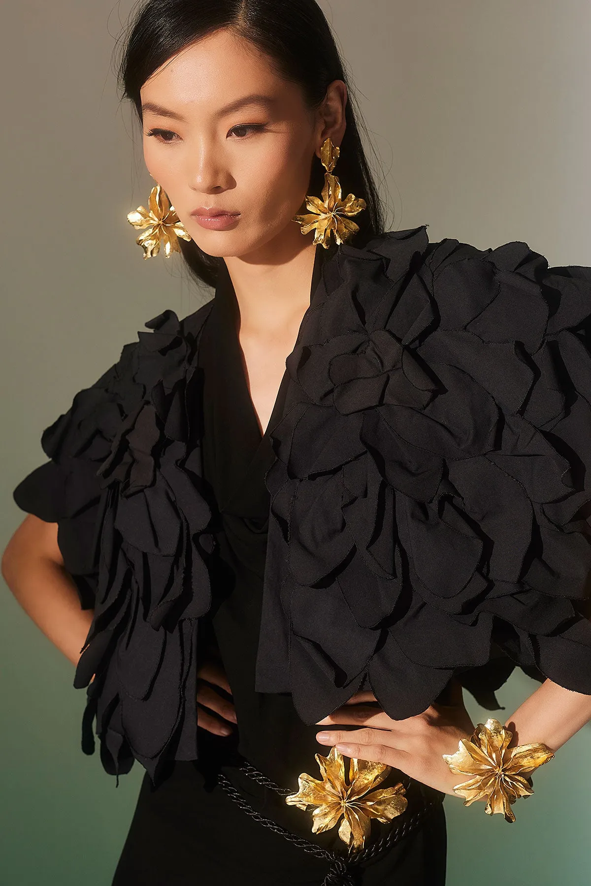 Tech Cotton Taffeta Embroidered Floral Bolero sold by Natori