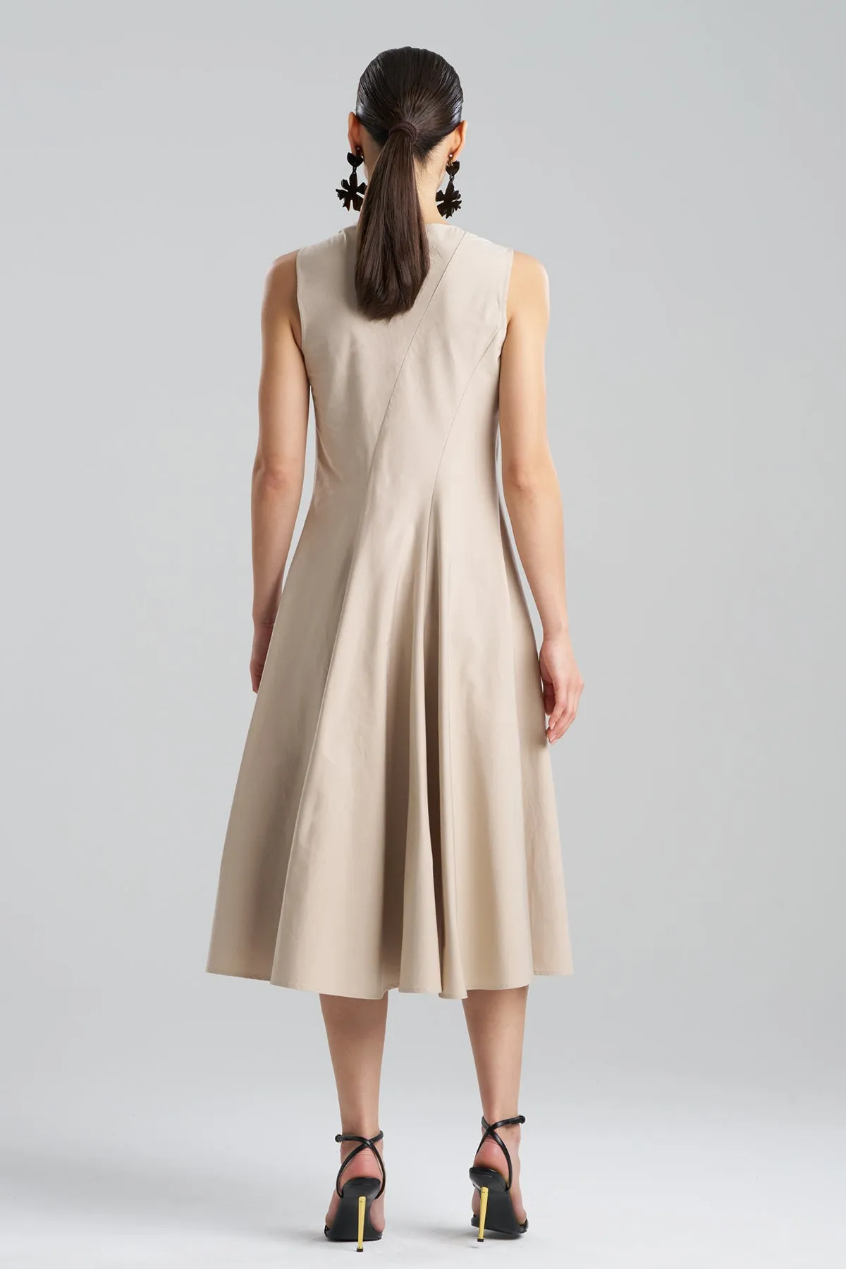 Tech Cotton Taffeta Asymmetrical Seam Dress sold by Natori product image thumbnail 3