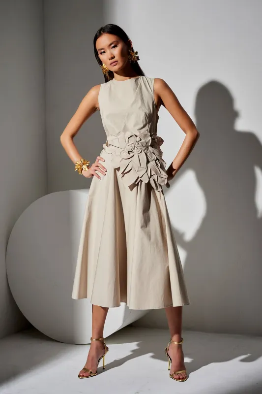 Tech Cotton Taffeta Asymmetrical Seam Dress sold by Natori