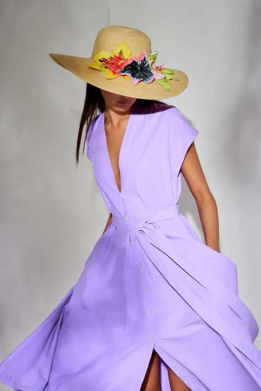 Techno Poplin Tie Front Dress sold by Natori