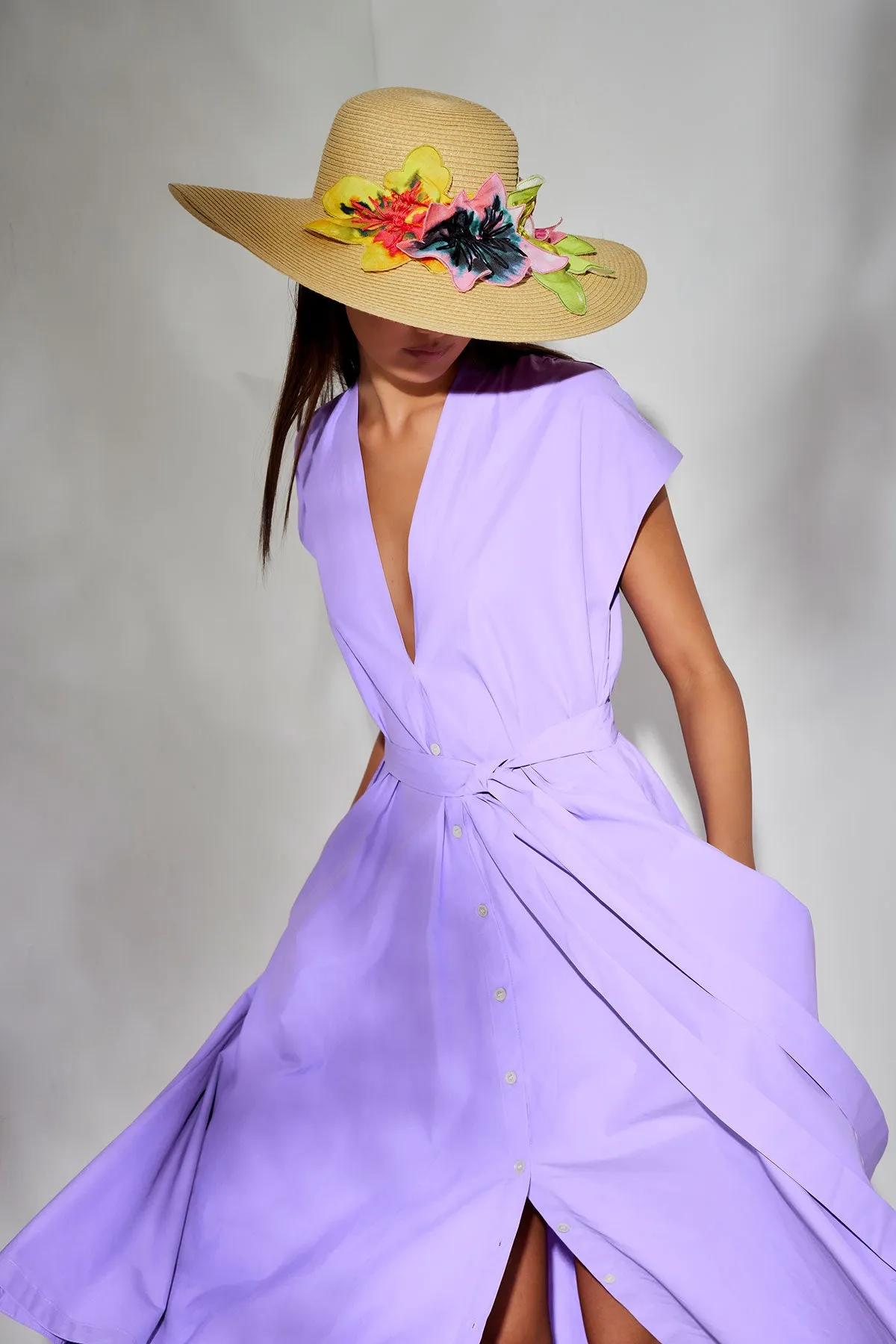 Techno Poplin Tie Front Dress sold by Natori