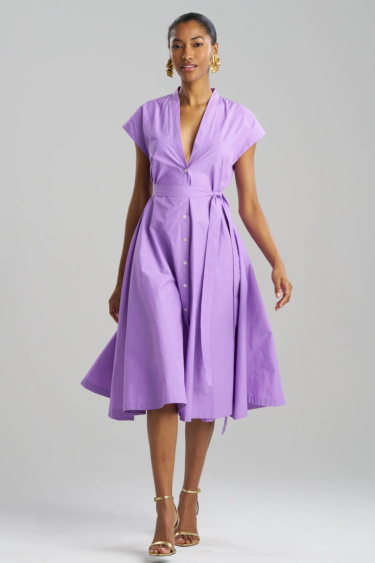 Techno Poplin Tie Front Dress sold by Natori product image thumbnail 2