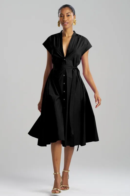 Techno Poplin Tie Front Dress sold by Natori