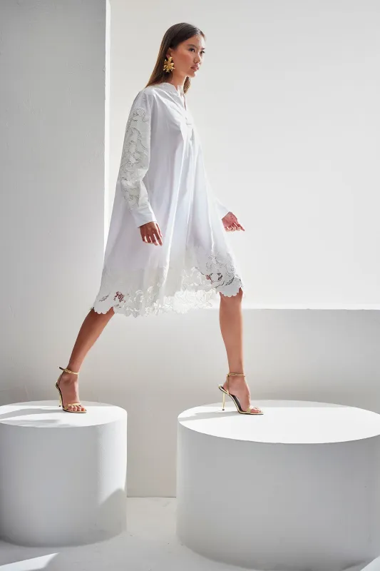 Kumo Embroidery Applique Oversized Shirtdress sold by Natori