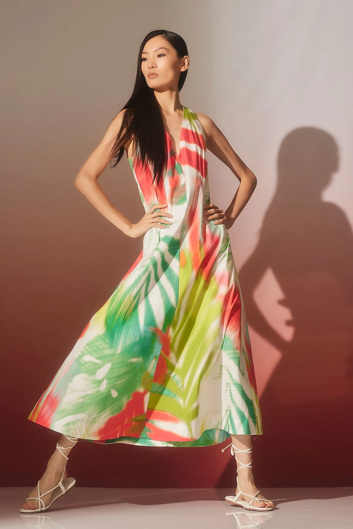 Usami Cotton V-Neck Maxi Dress sold by Natori