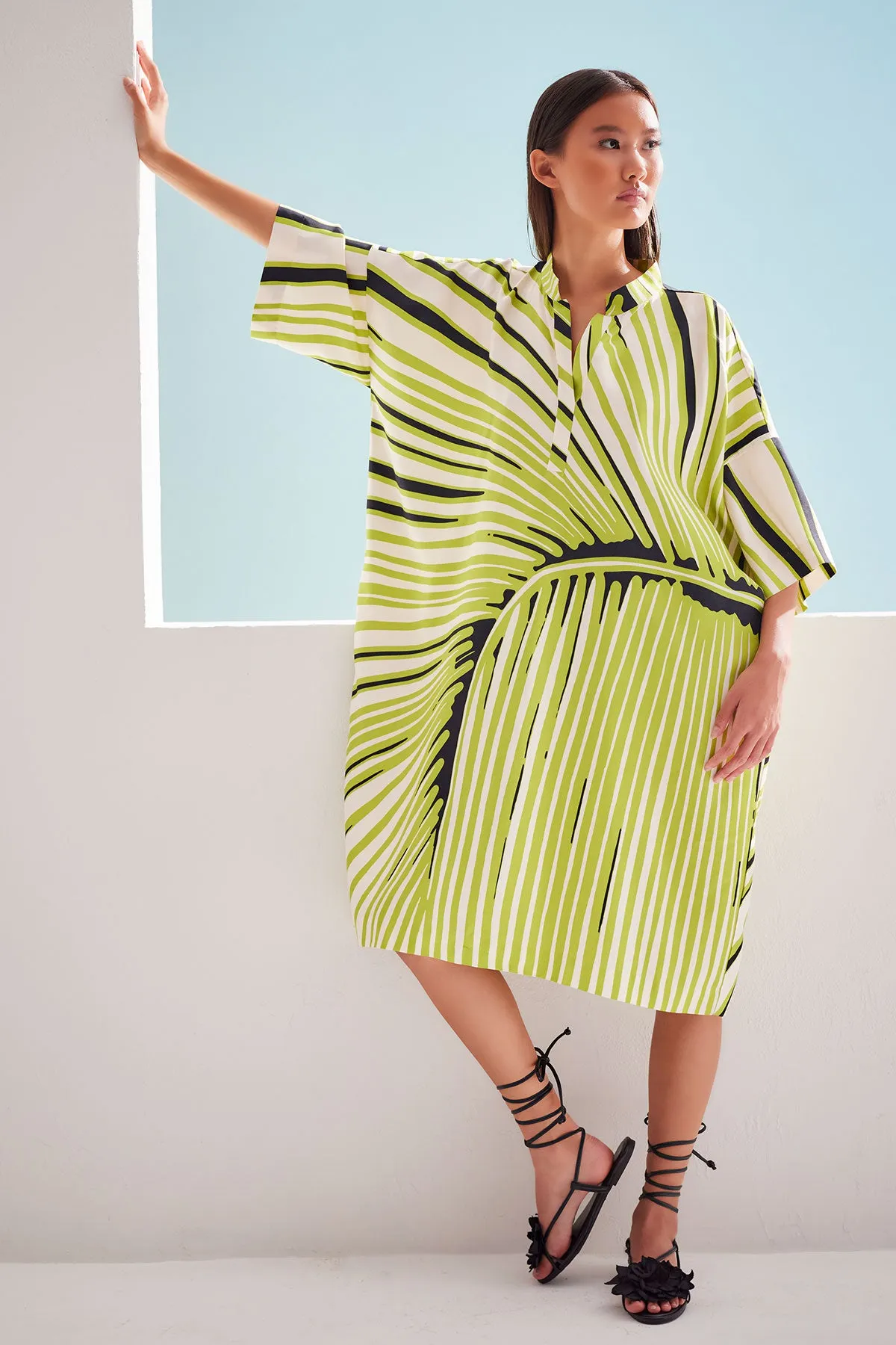 Yoshinoki Cotton Silk Caftan Dress sold by Natori