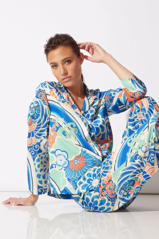 Medallion Notch Button Front PJ sold by Natori