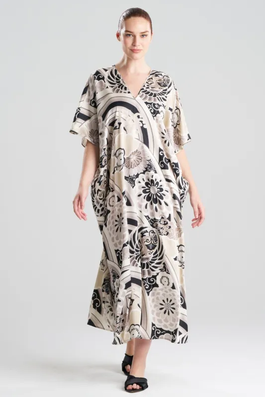 Medallion V-Neck Caftan sold by Natori
