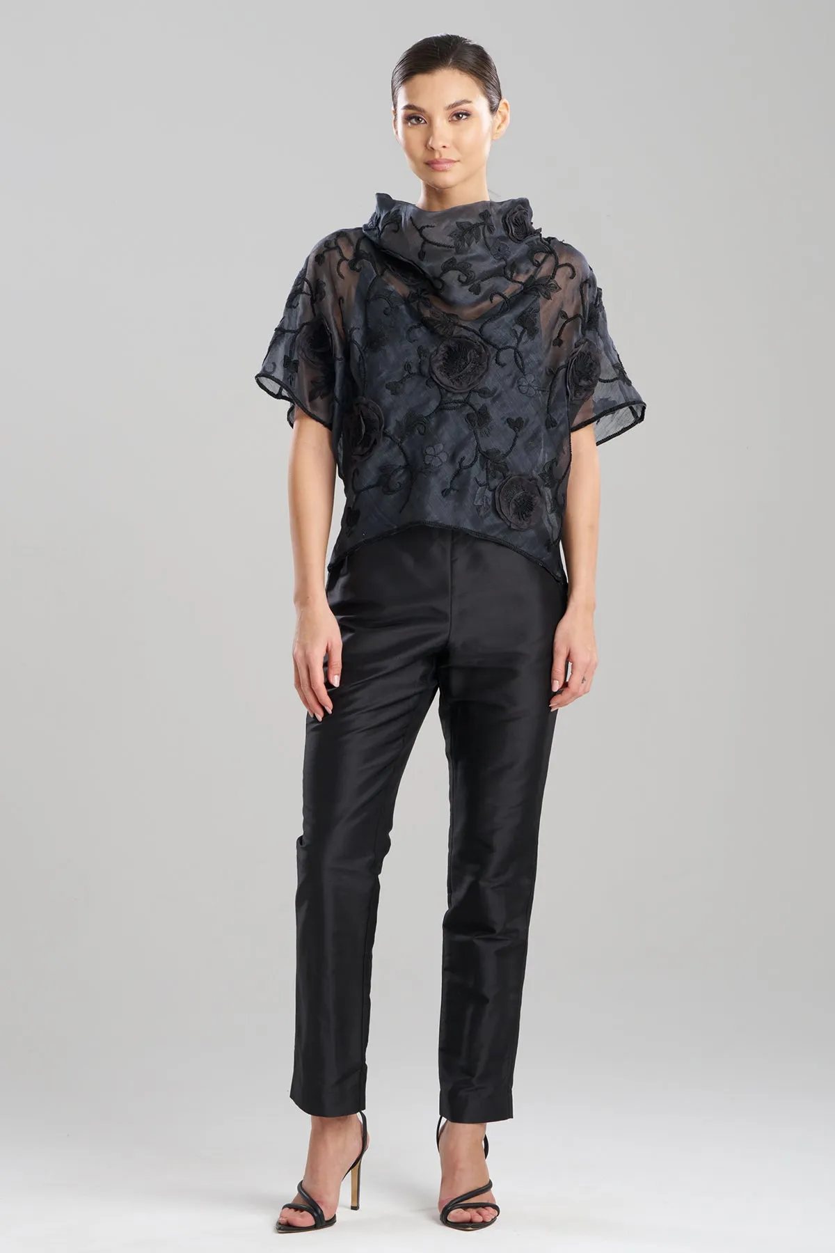 Couture Piña Embroidered Funnel Neck Top sold by Natori