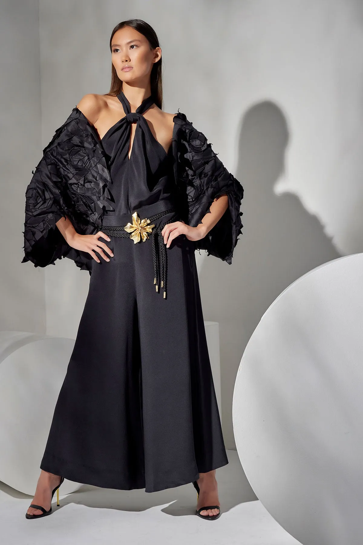 Couture Silk Crepe Fringe Halter Top sold by Natori product image thumbnail 4