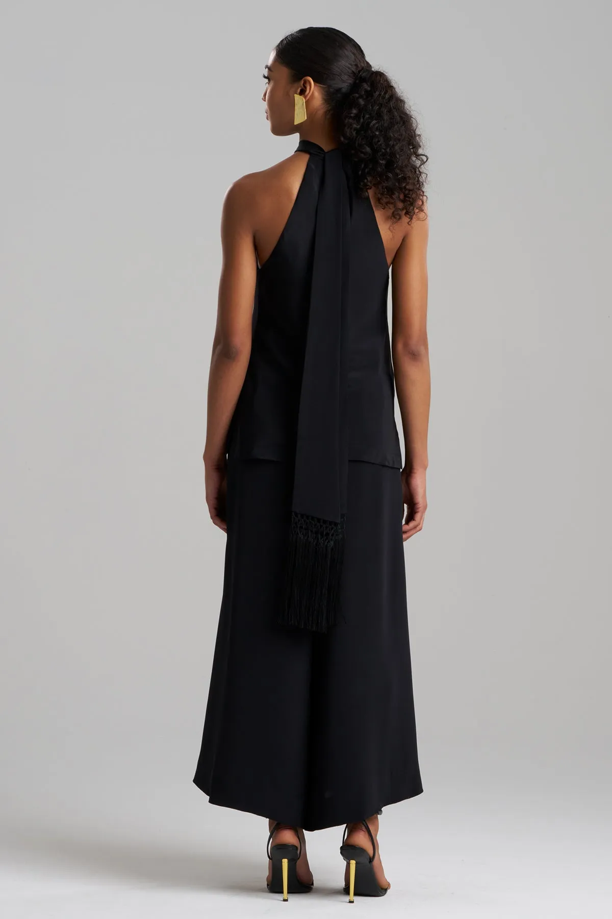 Couture Silk Crepe Fringe Halter Top sold by Natori product image thumbnail 3