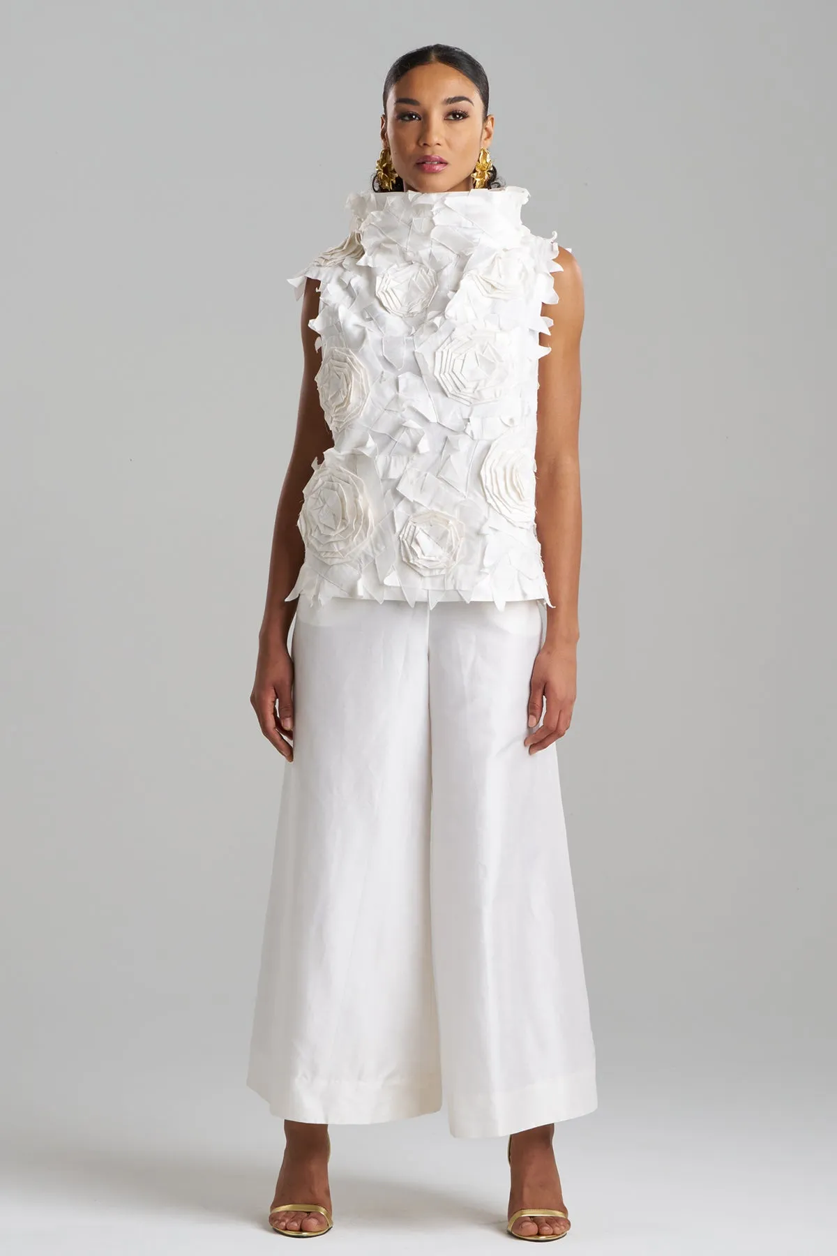 Couture Silk Dupioni Embellished Funnel Neck Top sold by Natori product image thumbnail 2