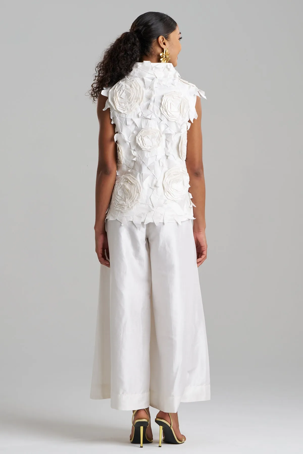 Couture Silk Dupioni Embellished Funnel Neck Top sold by Natori product image thumbnail 3