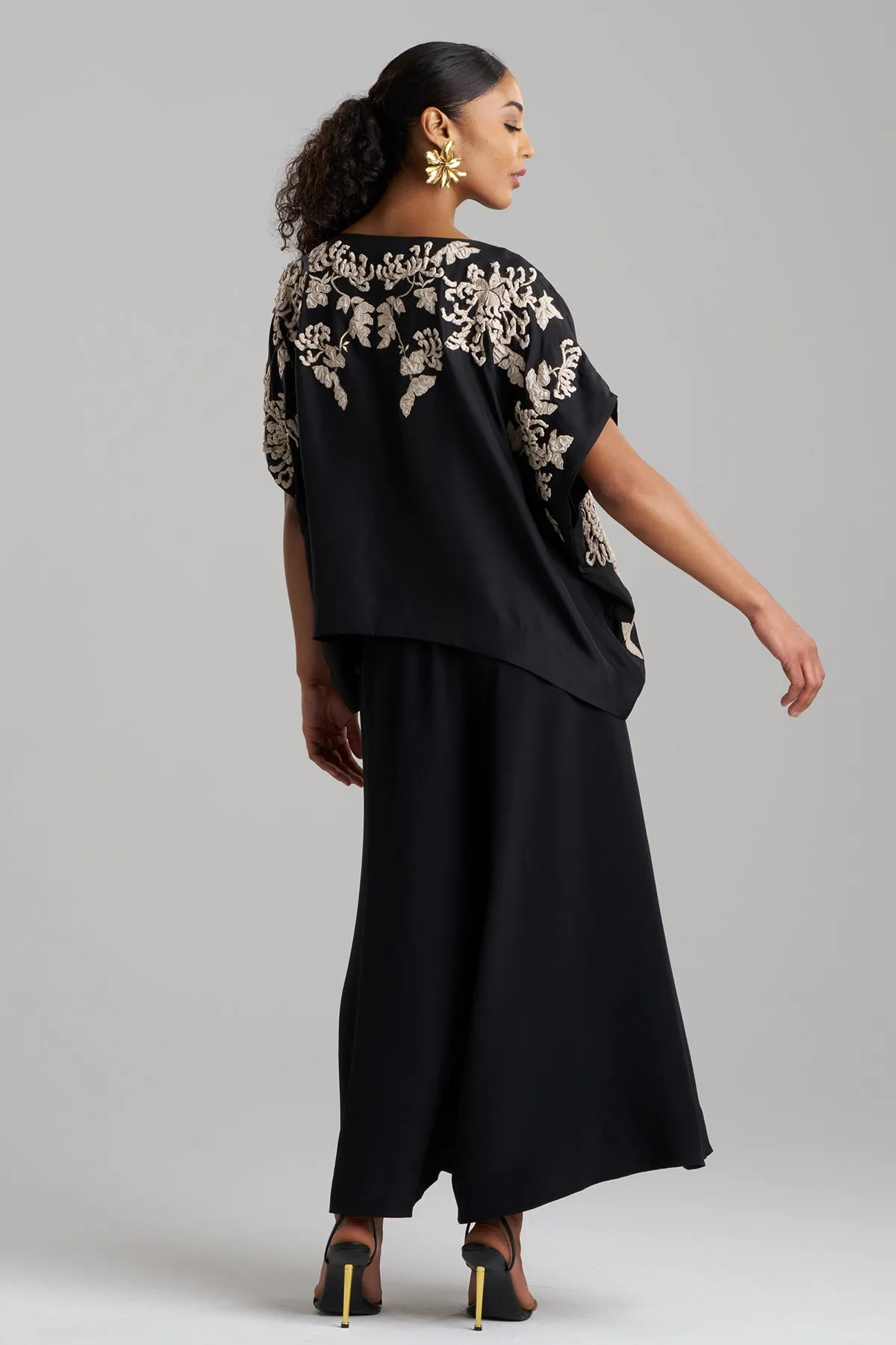 Couture Habotai Embellished Silk Caftan Top sold by Natori product image thumbnail 3