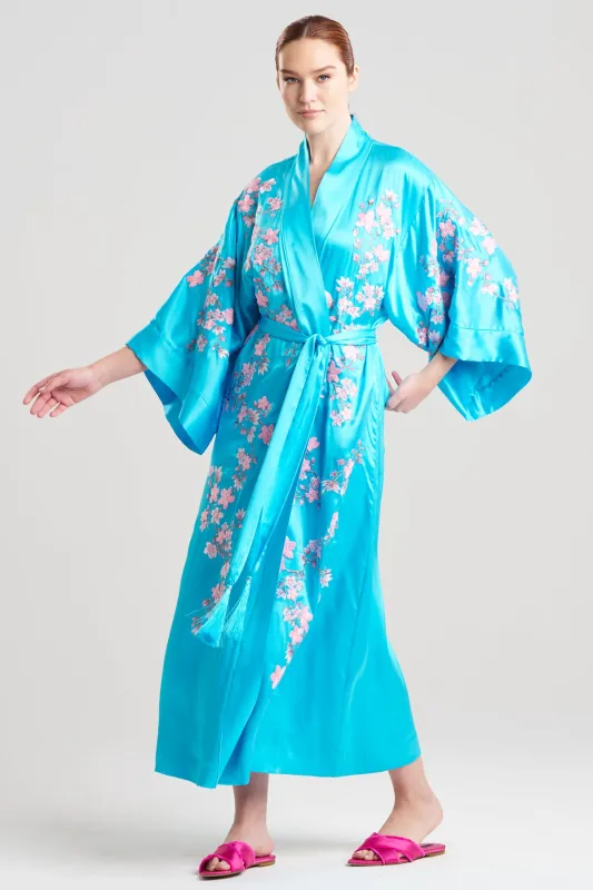 Couture Sakura Embroidered Floral Silk Robe sold by Natori