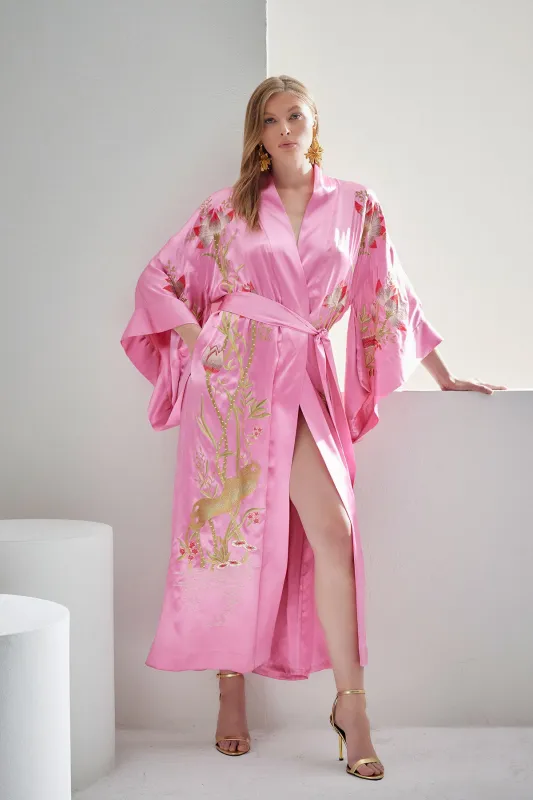 Couture Lotus Embroidered Silk Robe sold by Natori