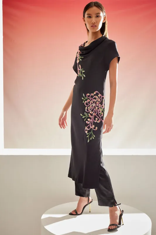 Couture Silk Crepe Embellished Column Dress sold by Natori