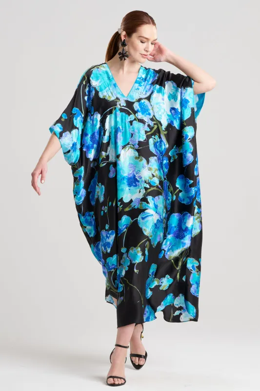 Sakura Matsuri Beaded Cocoon Silk Caftan sold by Natori