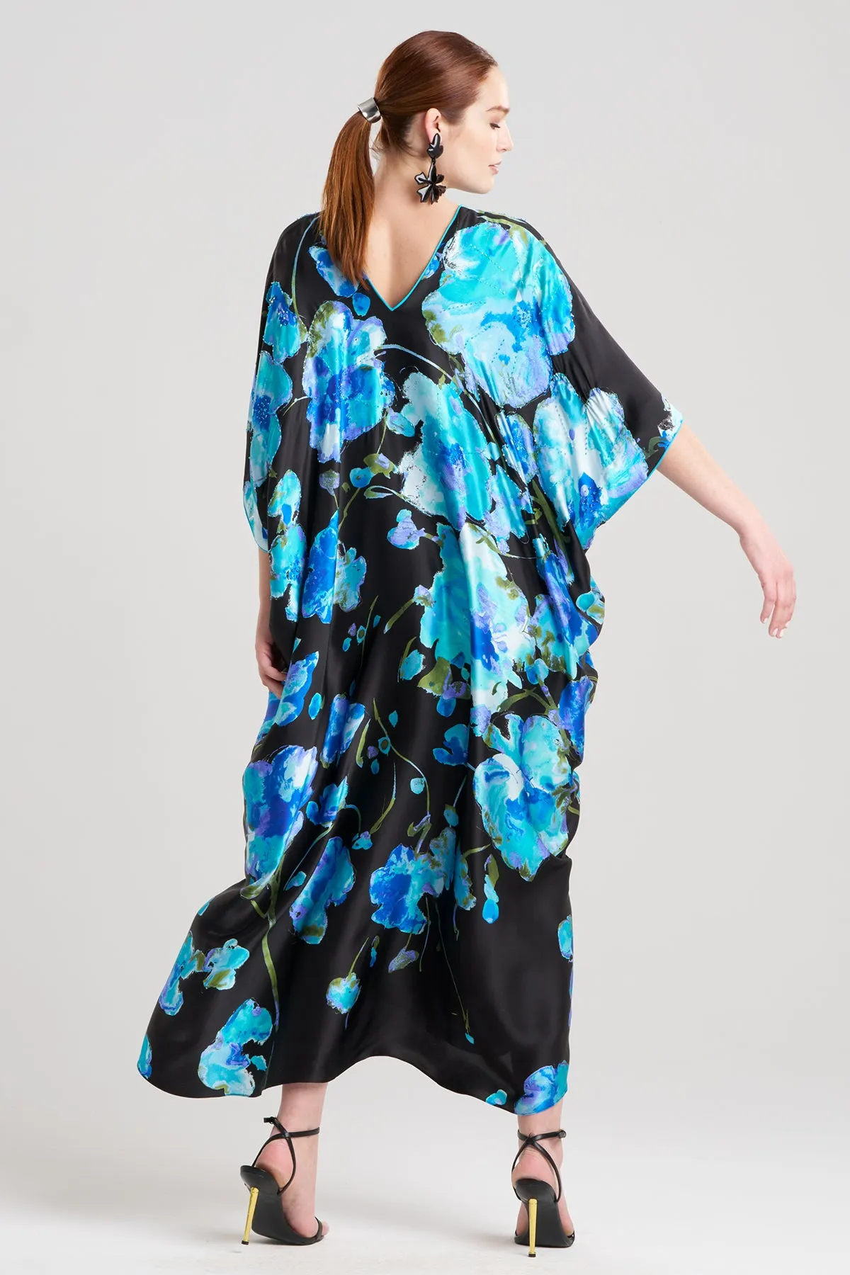 Sakura Matsuri Beaded Cocoon Silk Caftan sold by Natori product image thumbnail 2