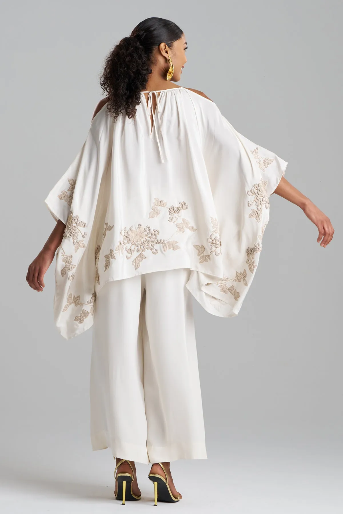 Couture Habotai Embellished Cold Shoulder Silk Top sold by Natori product image thumbnail 3