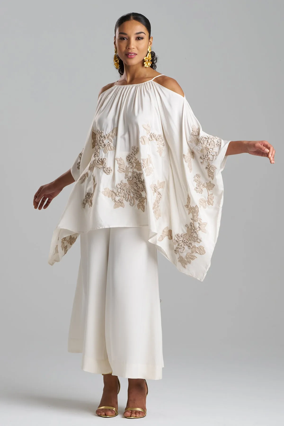 Couture Habotai Embellished Cold Shoulder Silk Top sold by Natori product image thumbnail 2