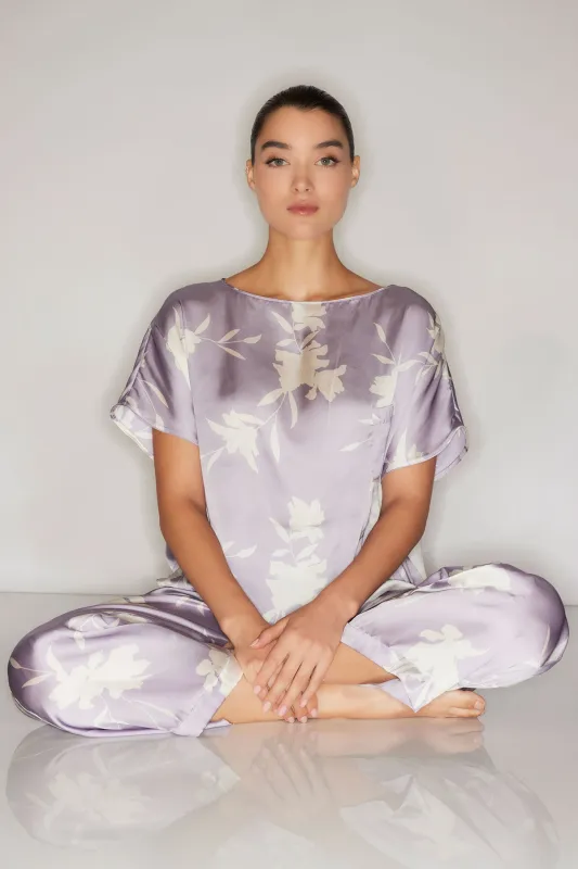 Lily Printed Satin Icon Short Sleeve PJ sold by Natori