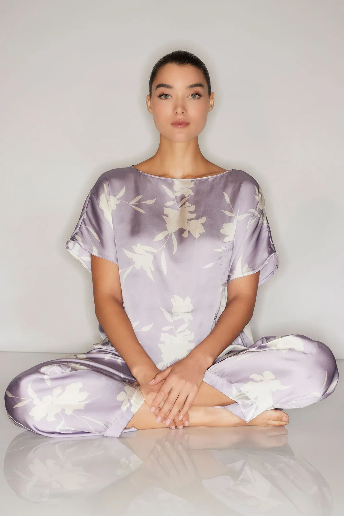 Lily Printed Satin Icon Short Sleeve PJ sold by Natori