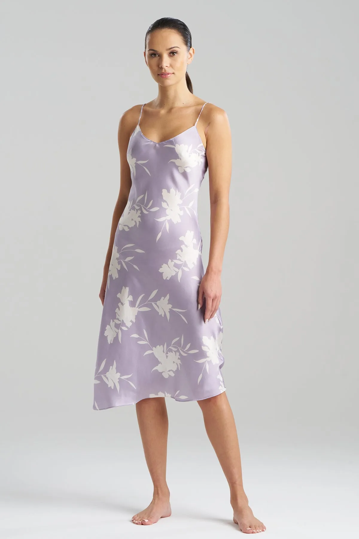 Lily Printed Satin Icon Slip Dress sold by Natori