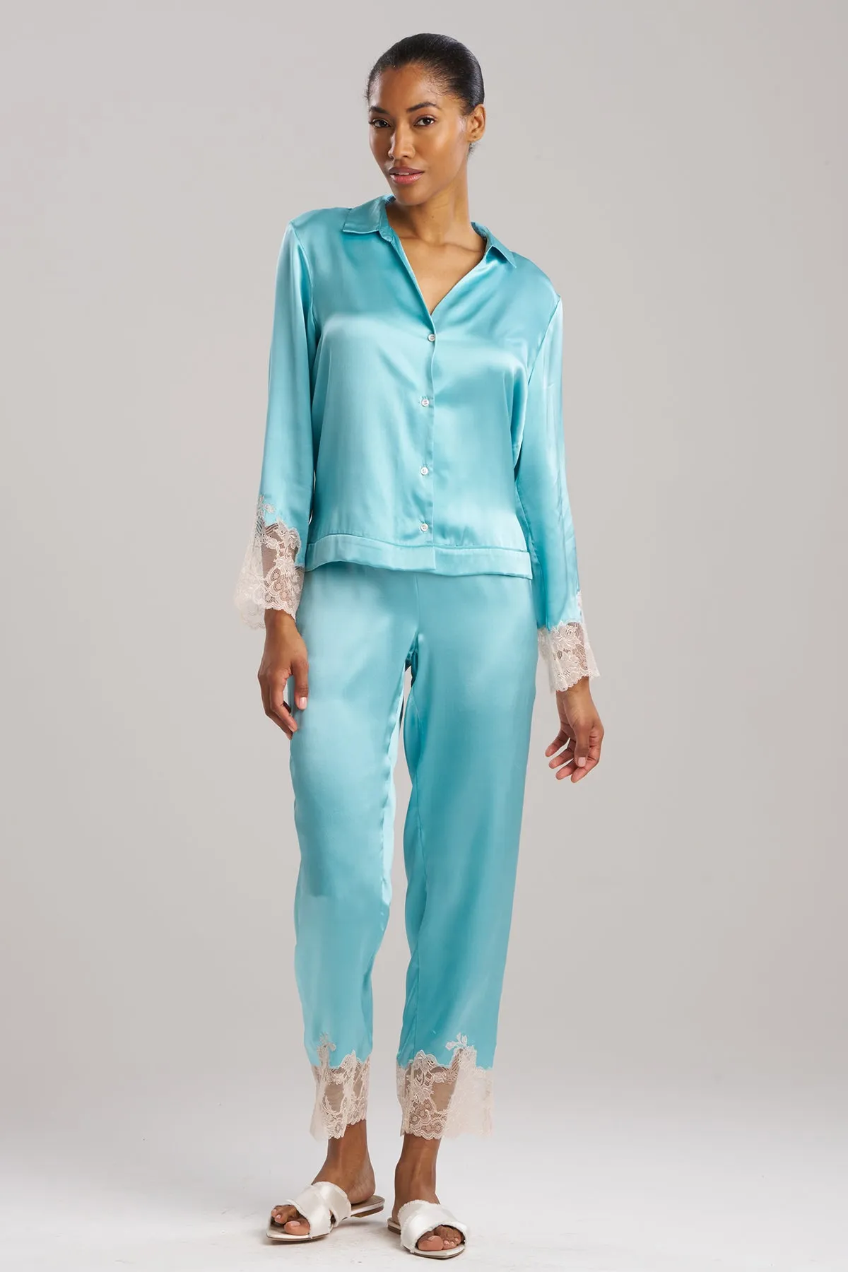 Lolita Lace Trim Silk Notch PJ sold by Natori product image thumbnail 2