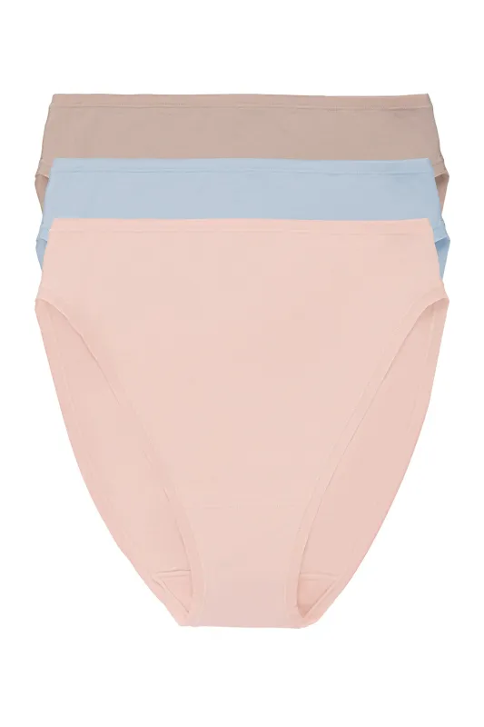 Bliss Bare Cotton High Cut Brief 3-Pack sold by Natori