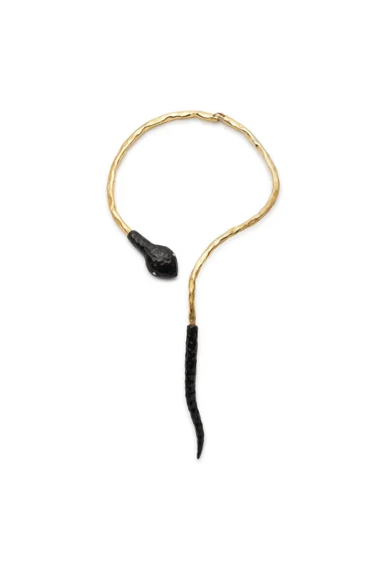 Gold Plated Brass Snake Necklace sold by Natori
