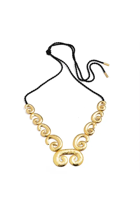 Gold Plated Brass Swirl Pendant Necklace sold by Natori