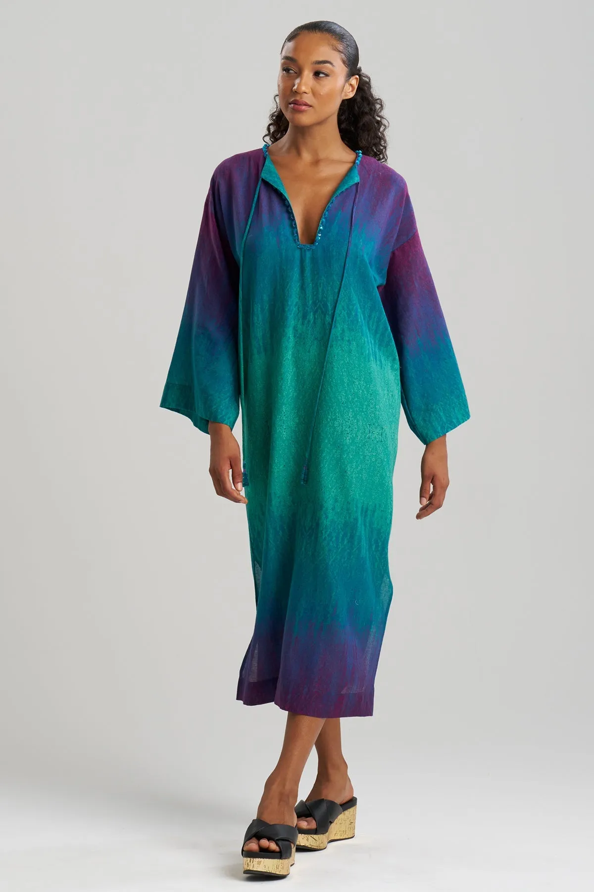 Ombre Printed Gauze Beaded Caftan sold by Natori product image thumbnail 2