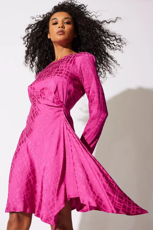 Fluid Geo Jacquard Side Draped Dress sold by Natori