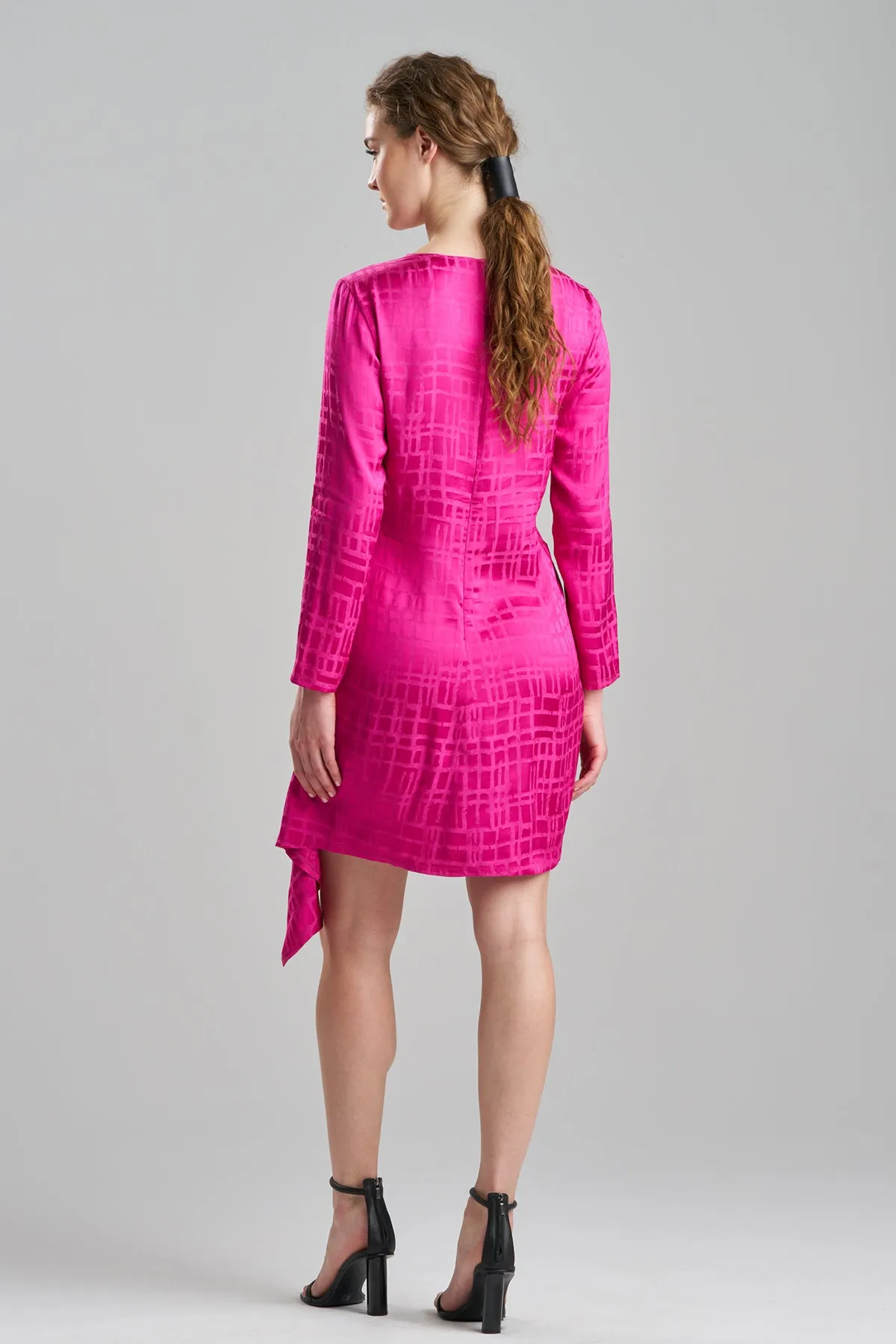 Fluid Geo Jacquard Side Draped Dress sold by Natori product image thumbnail 3