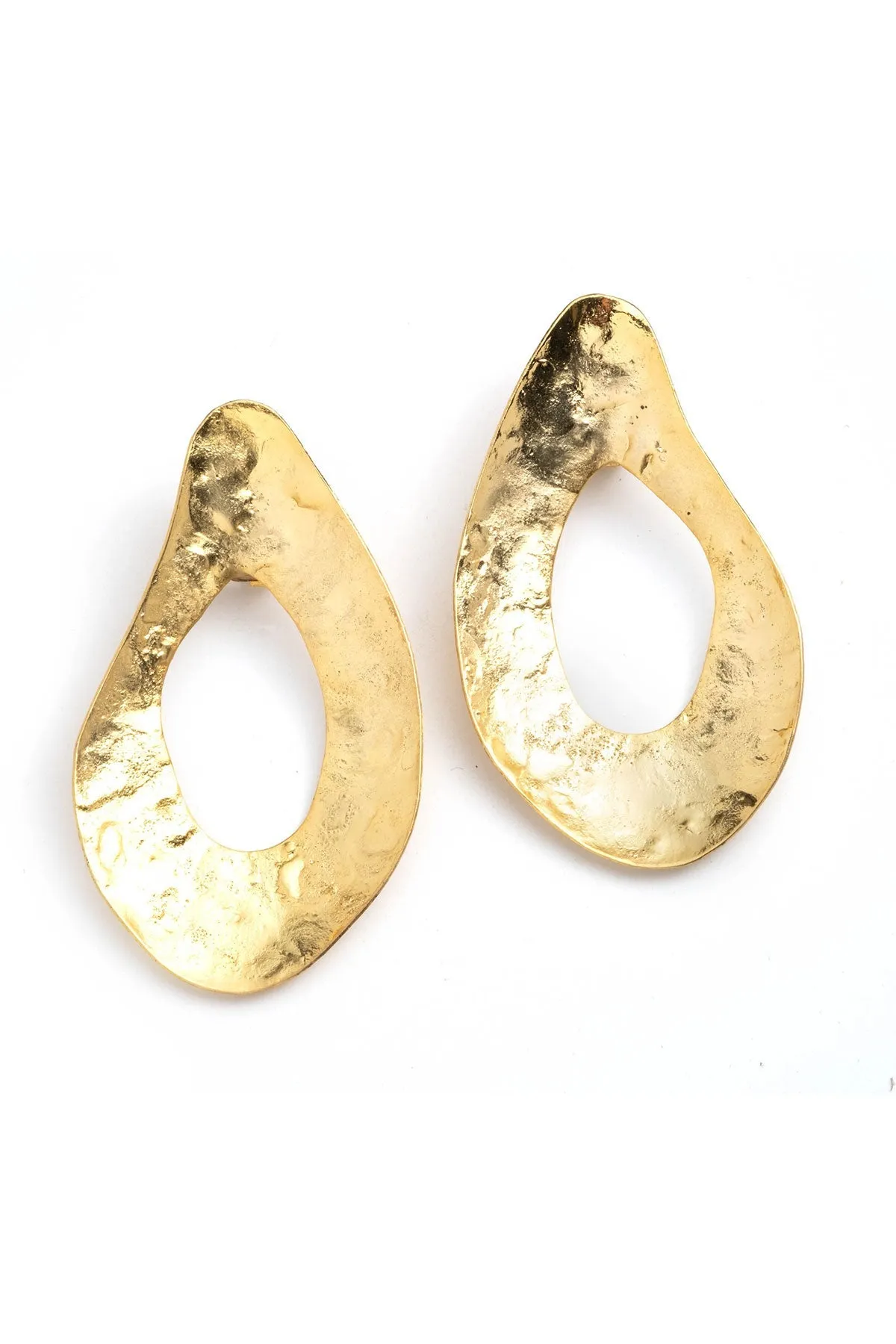 Gold Plated Brass Oval Earrings sold by Natori