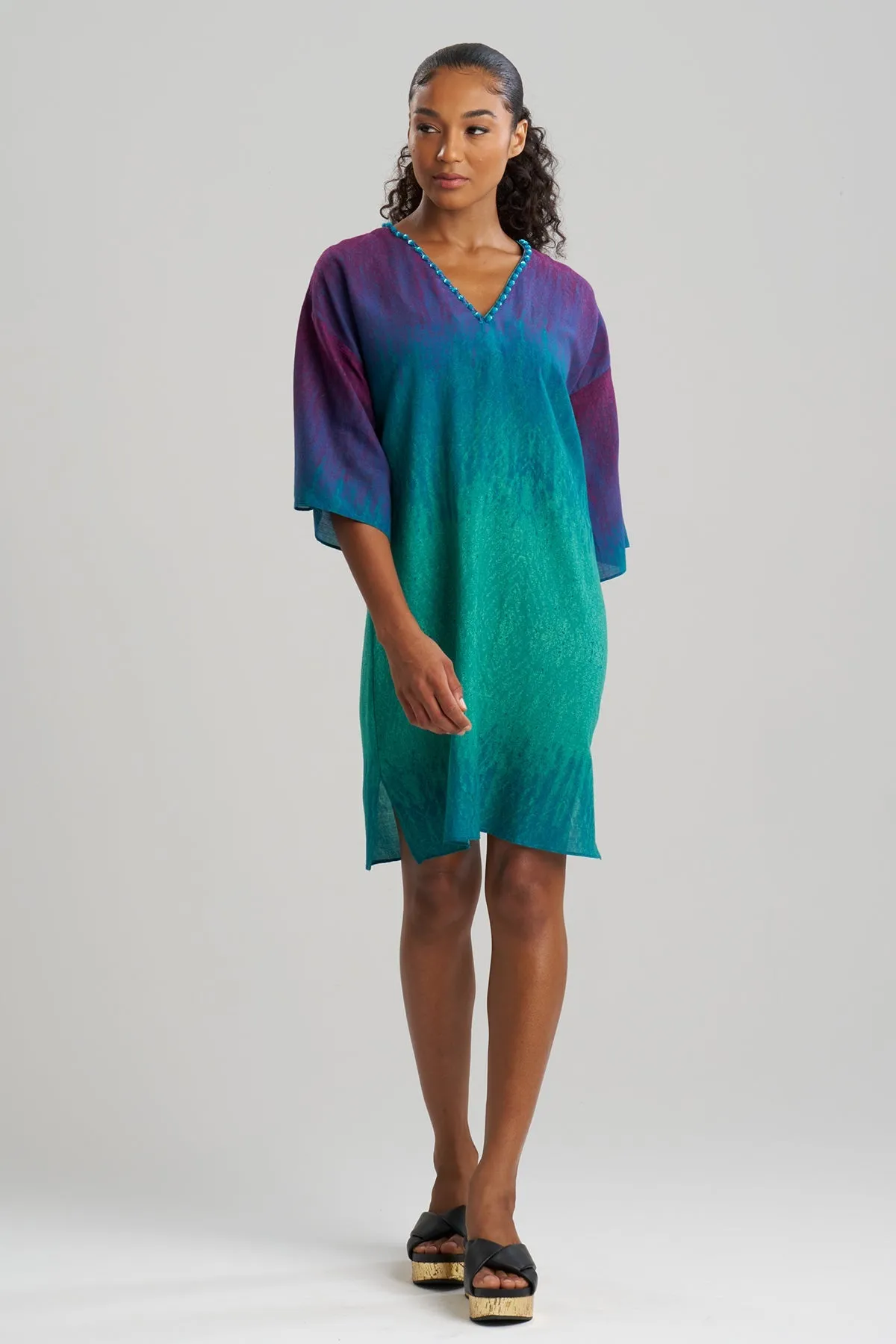 Ombre Printed Gauze Beaded Tunic - green sold by Natori product image thumbnail 2
