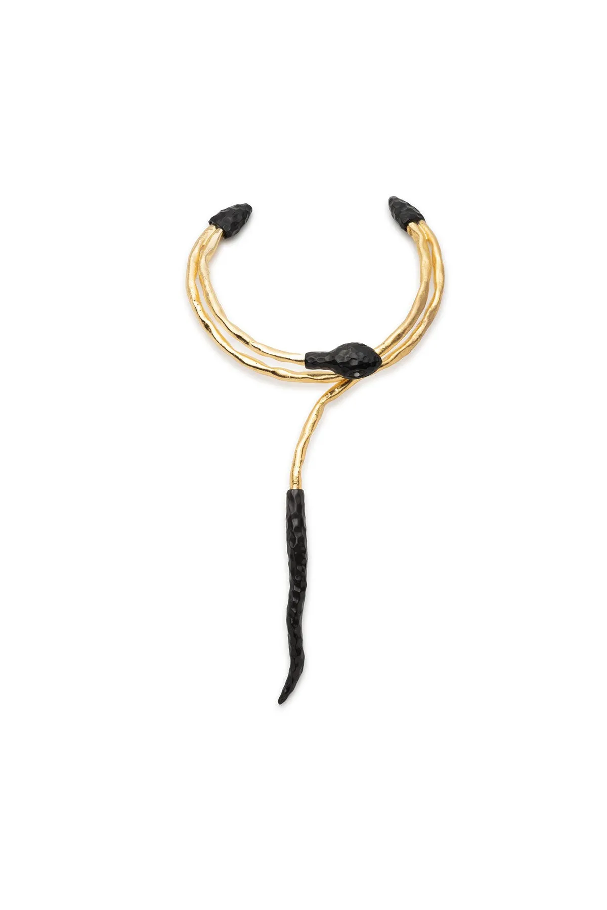 Gold Plated Brass Snake Choker Necklace sold by Natori