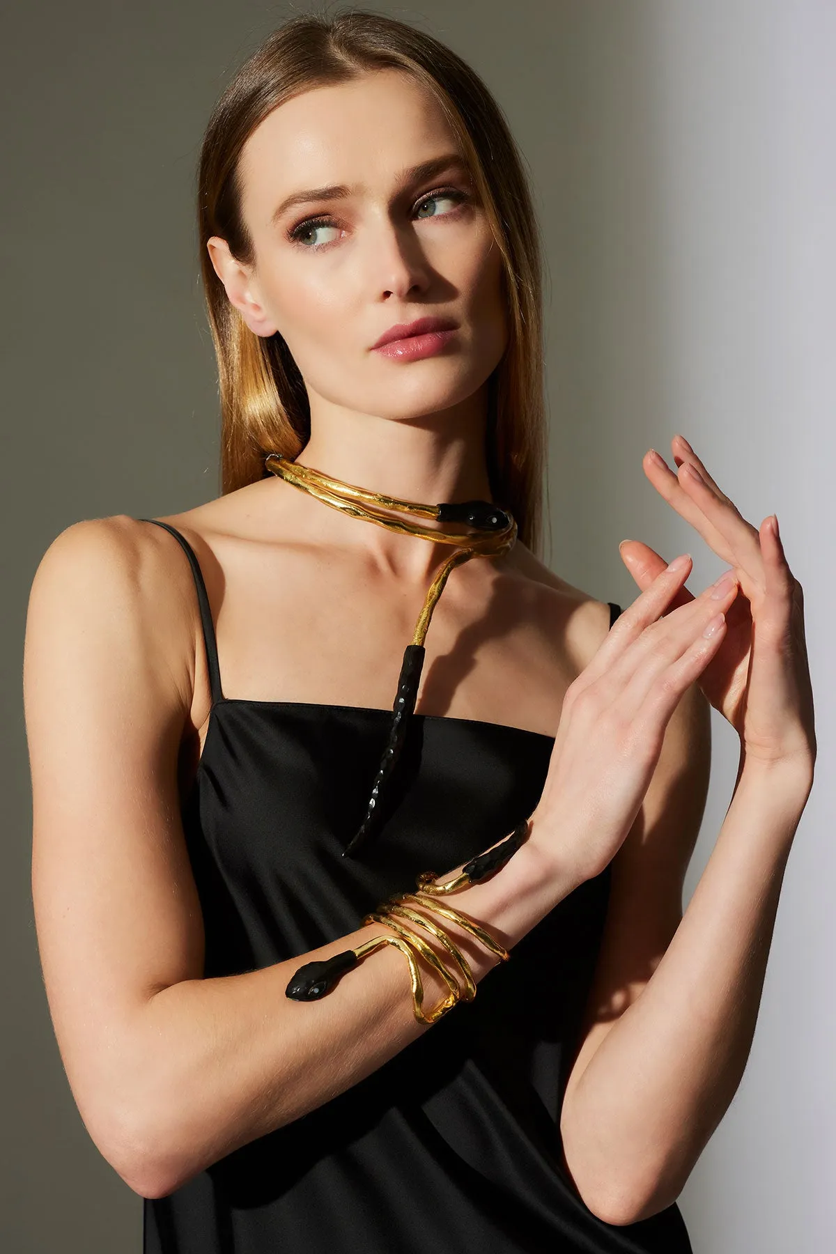 Gold Plated Brass Snake Choker Necklace sold by Natori product image thumbnail 3