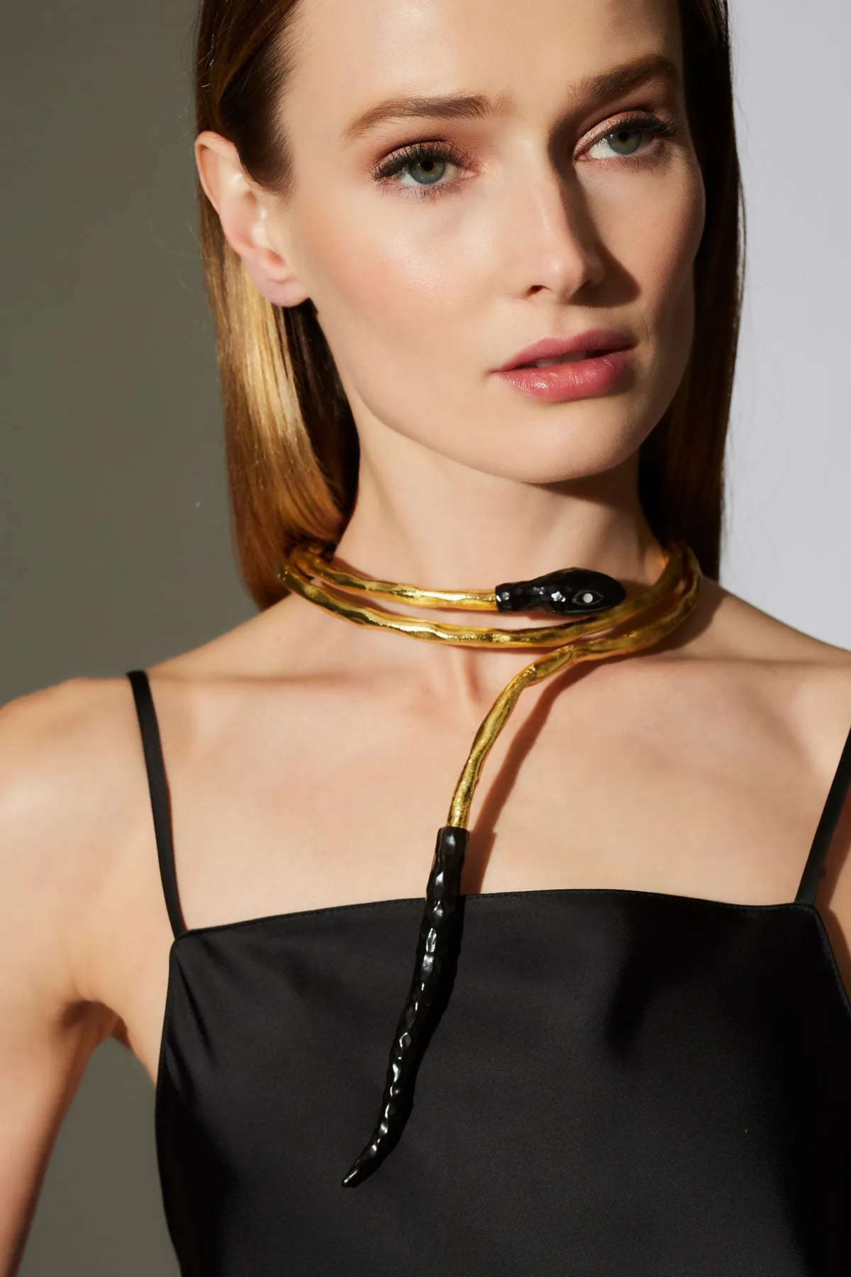 Gold Plated Brass Snake Choker Necklace sold by Natori product image thumbnail 2