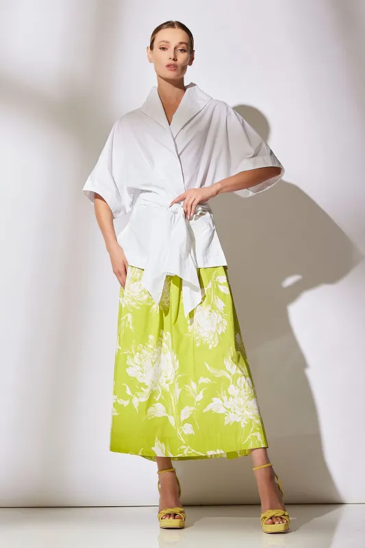 Miyako Printed Cotton Poplin Maxi Skirt sold by Natori