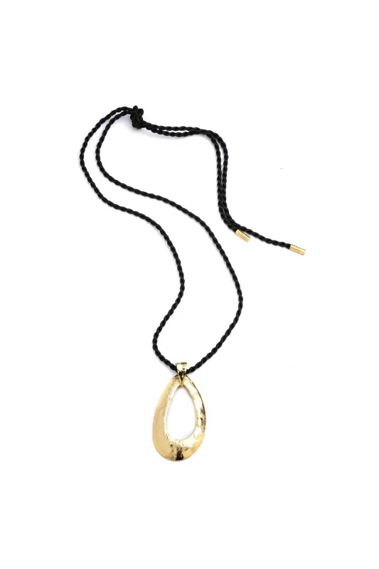 Gold Plated Brass Oval Pendant Necklace sold by Natori